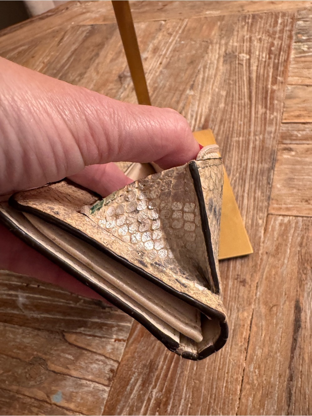 Coach Madison Python-Embossed Leather Slim Envelope Wallet. - Picture 5 of 10